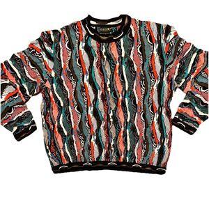 Coogi Australia Men's Vintage Sweater Multicolor Size L 100% Mercerised Cotton